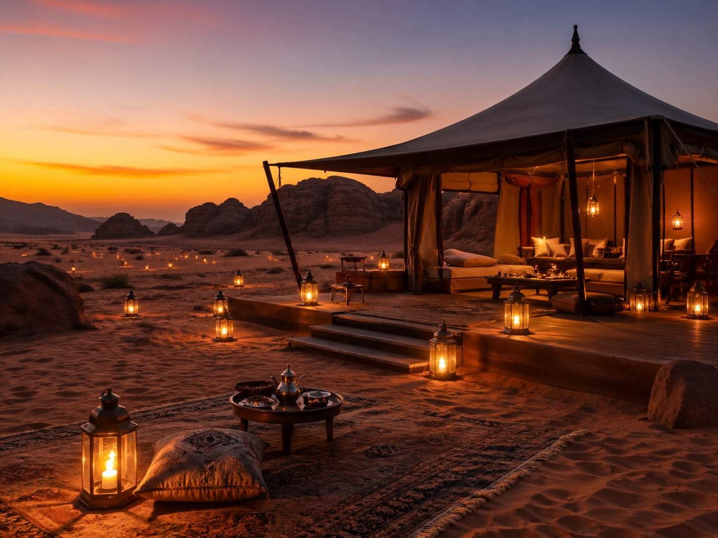 Luxury desert camp in Saudi Arabia